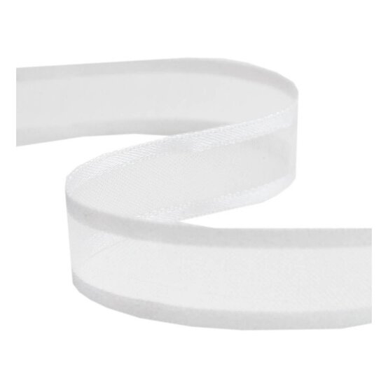White Organza Satin-Edged Ribbon 12mm x 5m