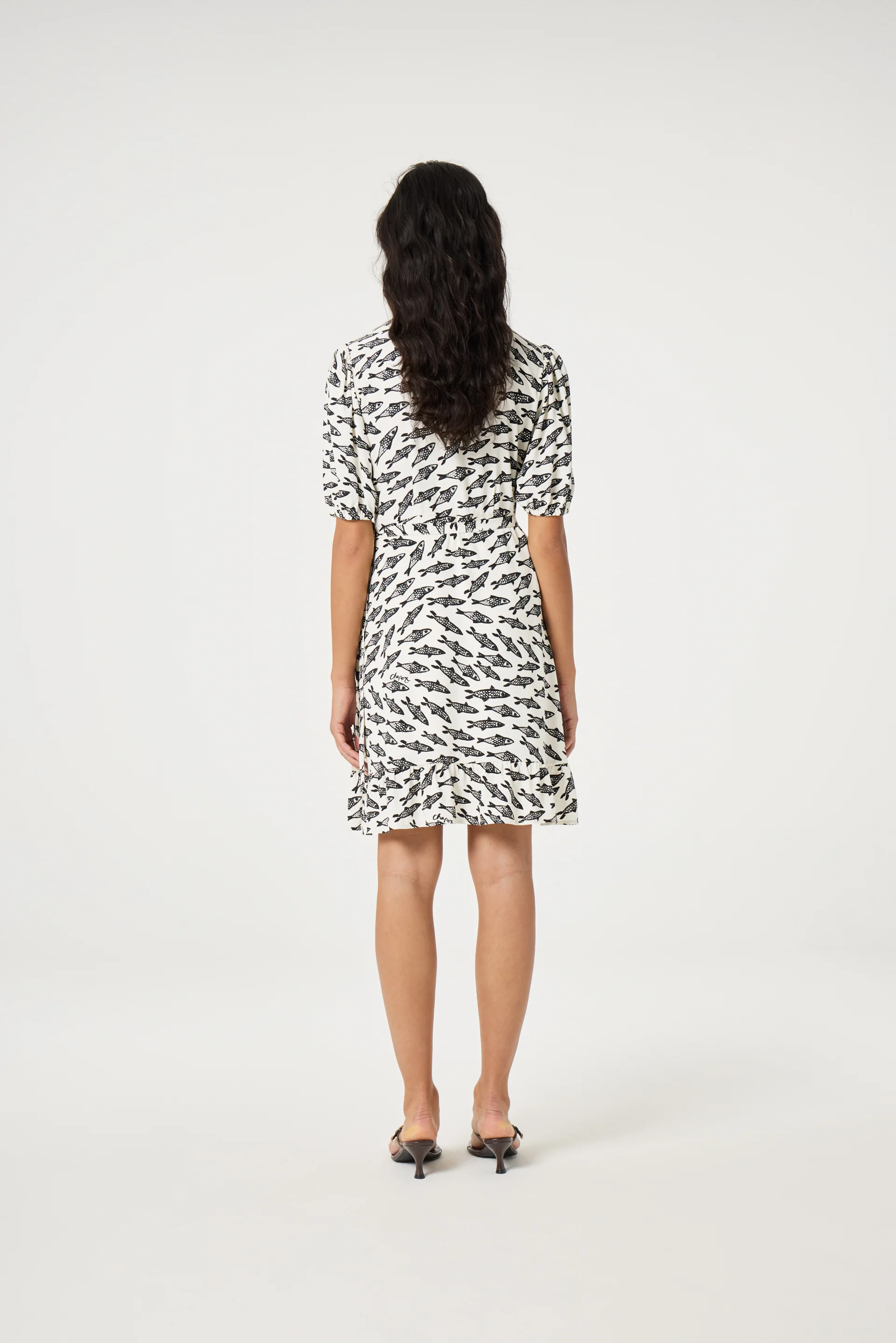 Ariel Dress | Cosy White/Black