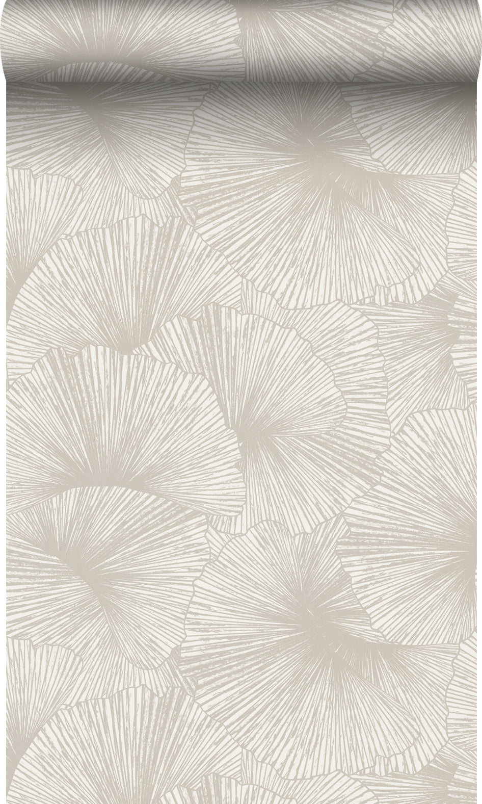 Origin Wallcoverings behang 3D-motief bladeren warm grijs - 53 cm x 10.05 m - 348005
