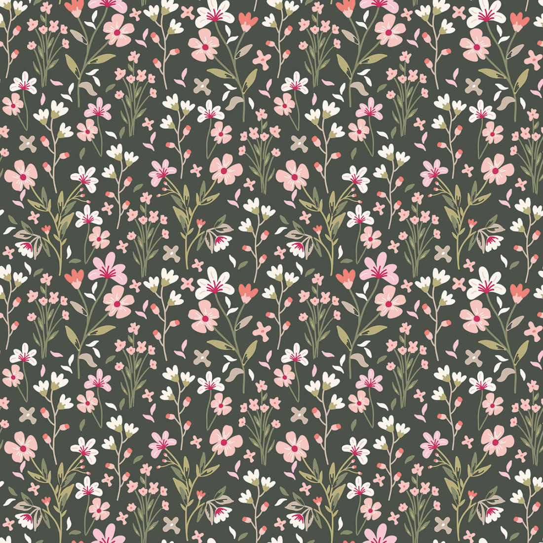 MAGENTA - Papier peint spring noir