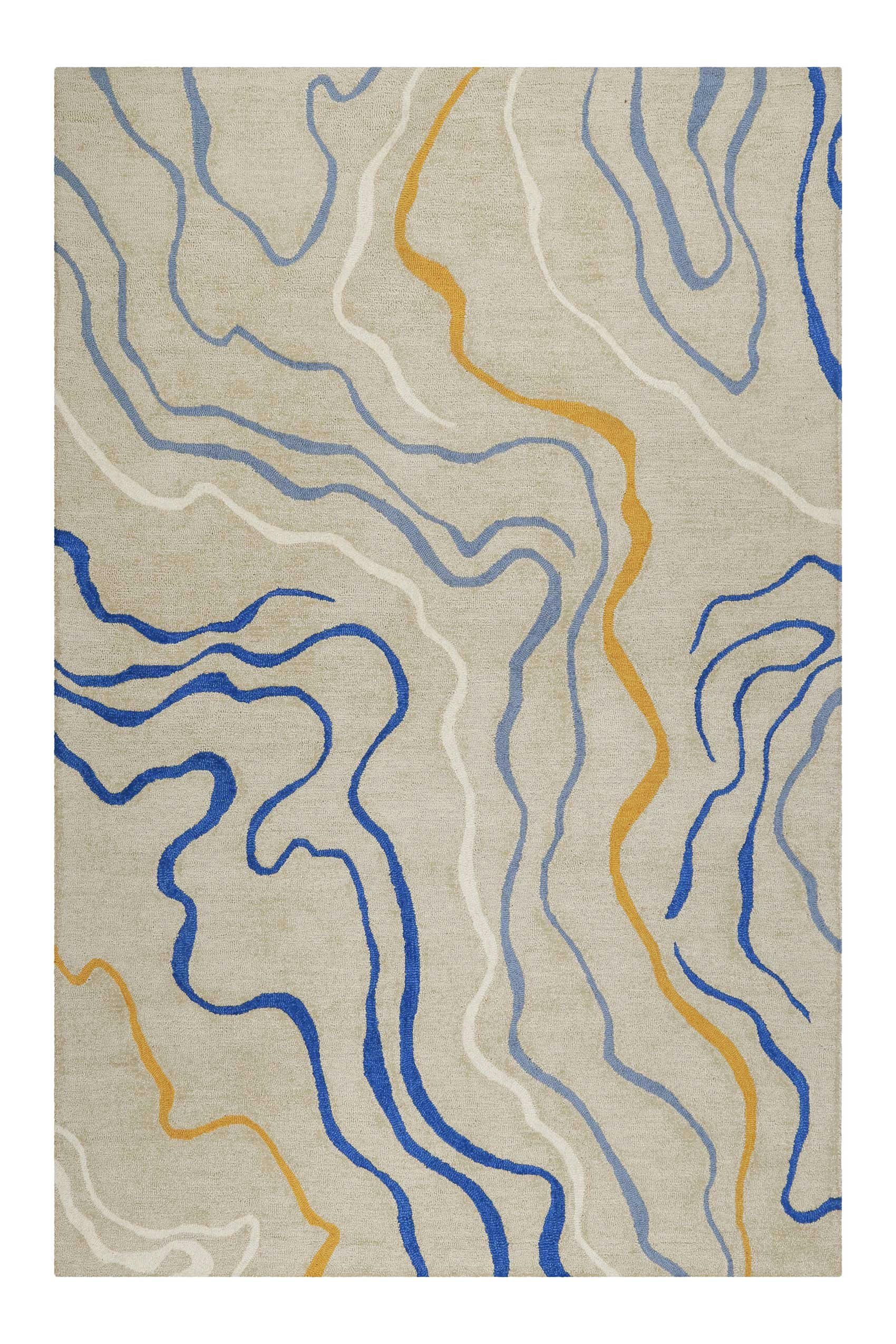 DRIVE - Tapis fait main motif abstrait beige 140x200