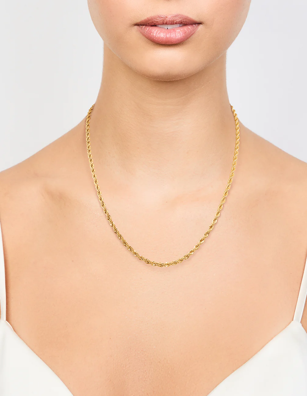 Waterproof Gold Plated Stainless Steel Twisted Chain Necklace