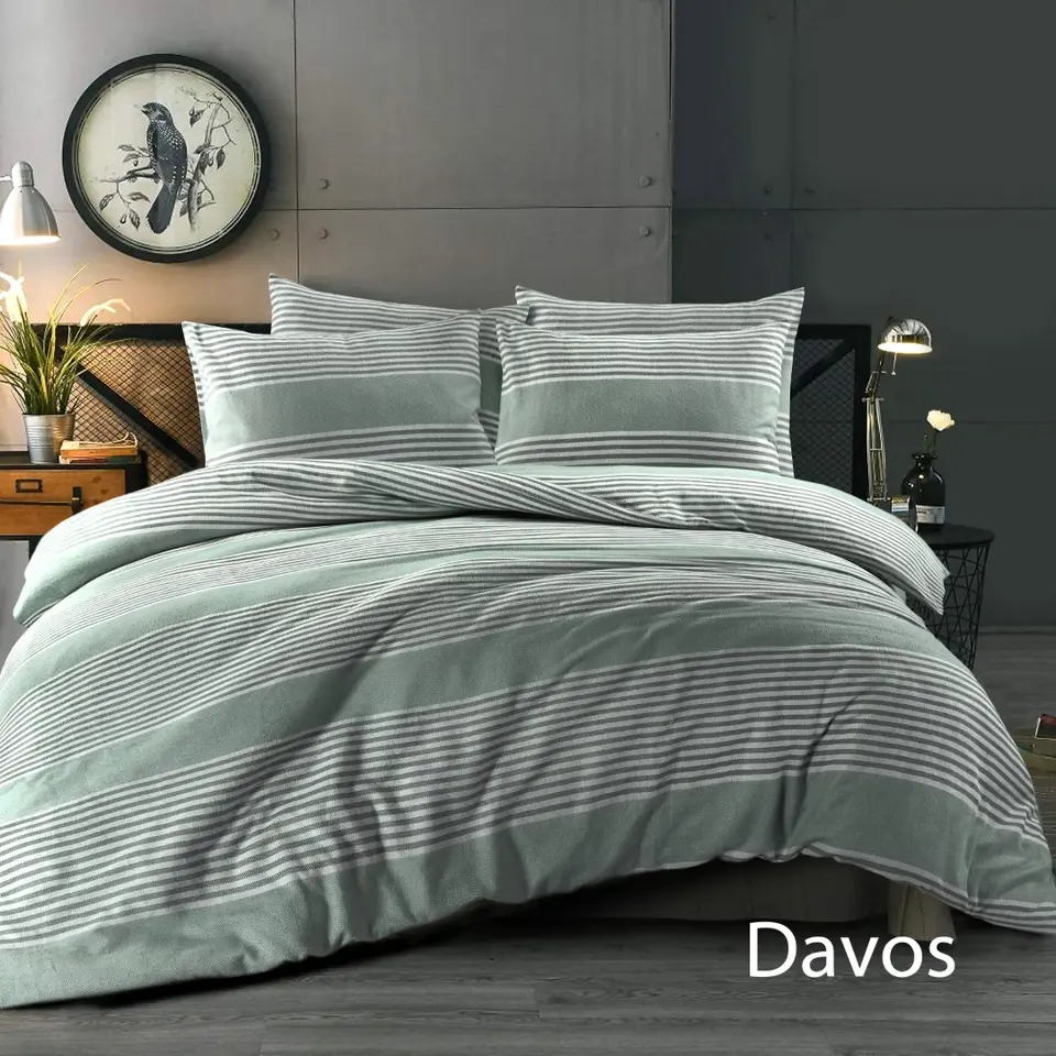 Day Dream dekbedovertrek Davos flanel - 240x200/220cm - Groen