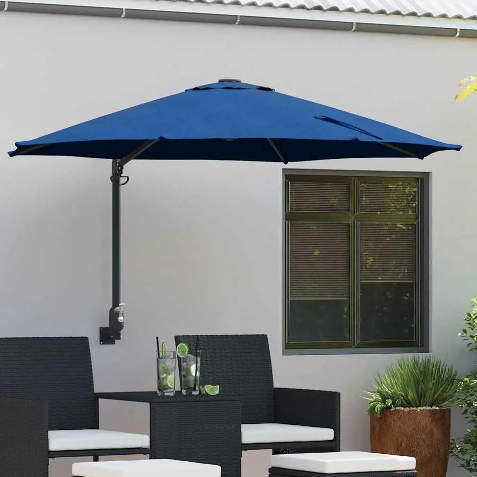 vidaXL - Tuinparasol - Blauw - Polyester