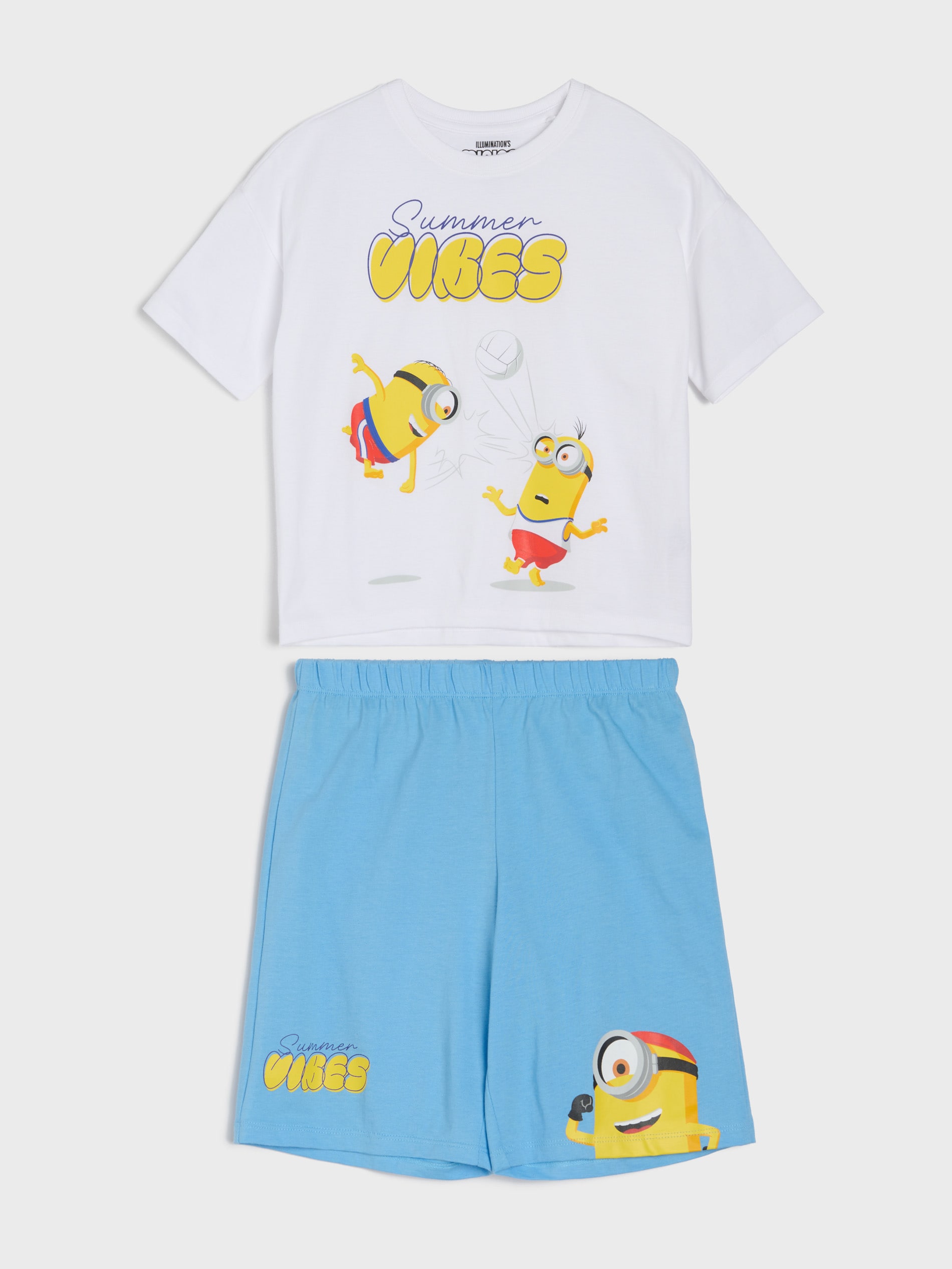 Bawełniana piżama oversize z nadrukiem Minions