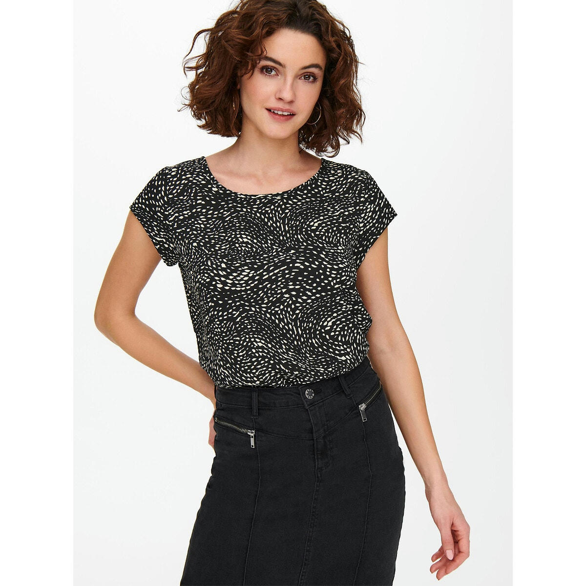 Blouse imprimée, manches courtes