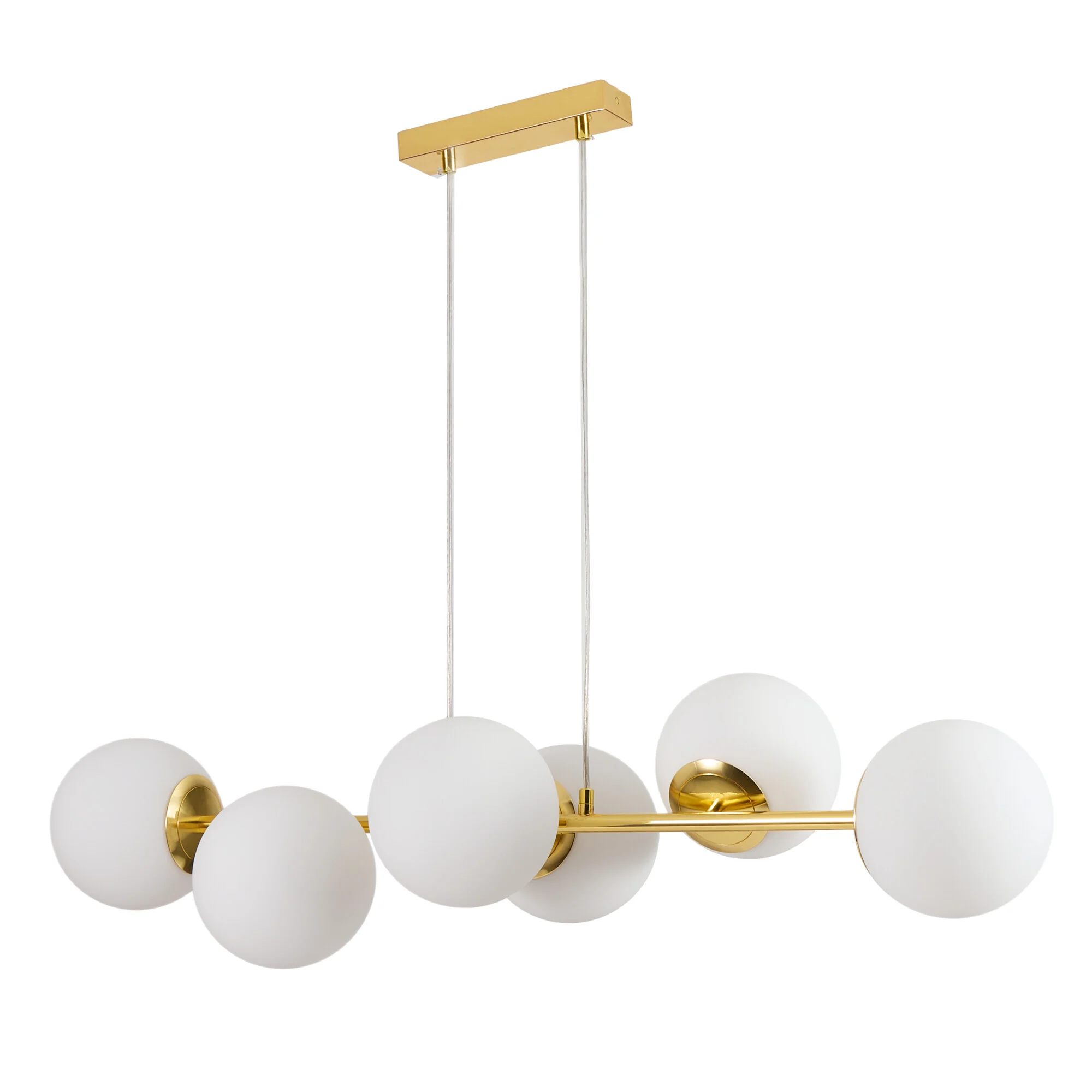 Lampa wisząca LL HAVLOR 6xE27 66761 LightLogic złota glamour białe kule