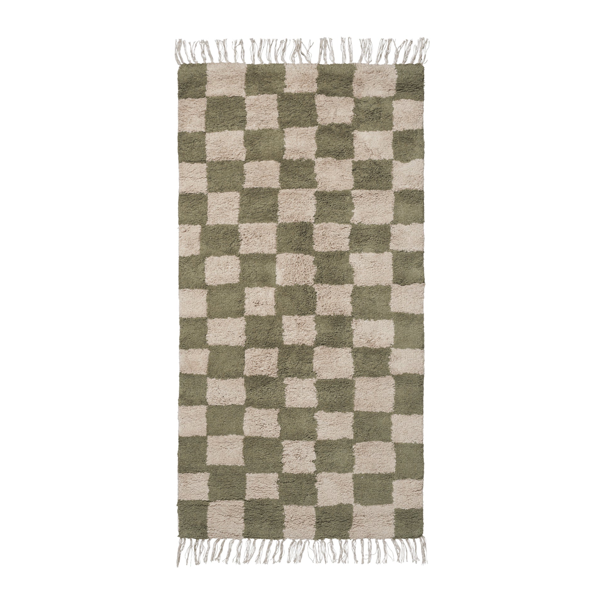 Ferm Living Mara Vloerkleed 80 x 150 cm - Elm Green / Warm Sand