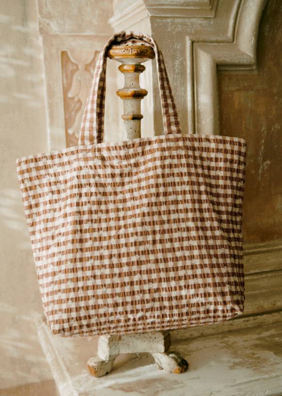 Large Floral Embroidered Totebag