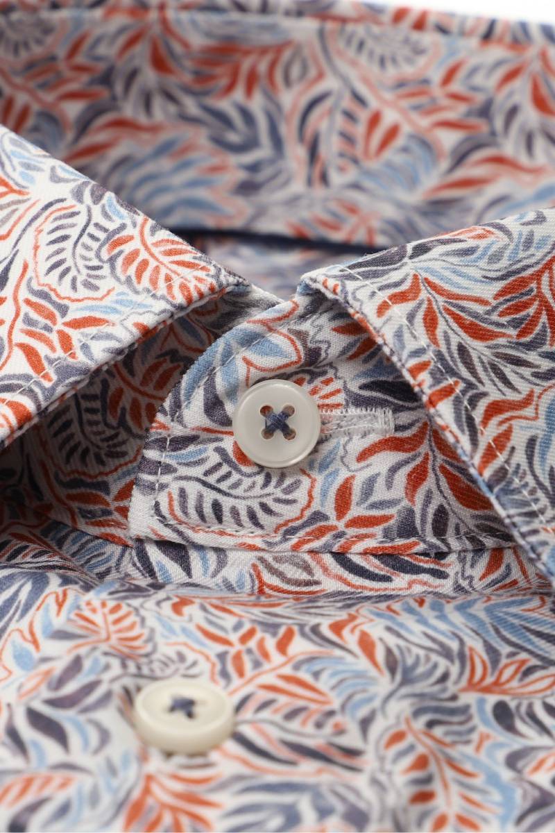 ETERNA Modern Fit Hemd blau/orange, Bedruckt
