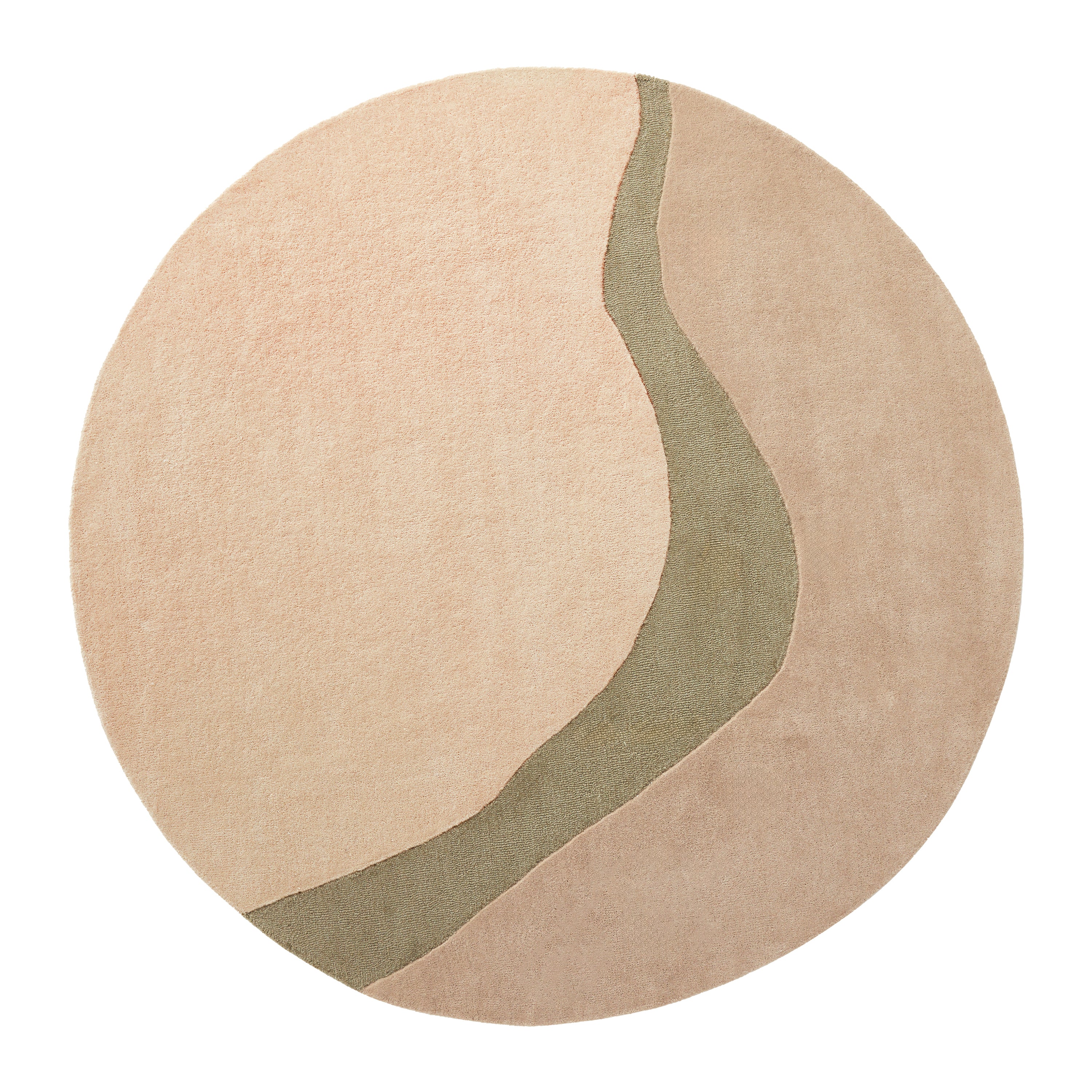 Acsento Figari Vloerkleed Ø 240 cm - Khaki