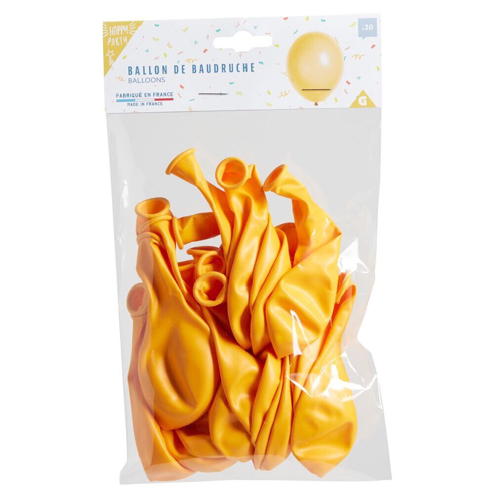 Lot de 20 ballons en latex jaune