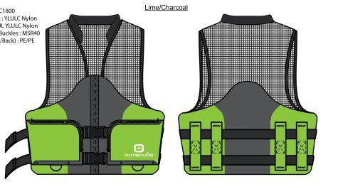 Outbound Mesh Fishing PFD/Life Jacket, Large/Extra Large