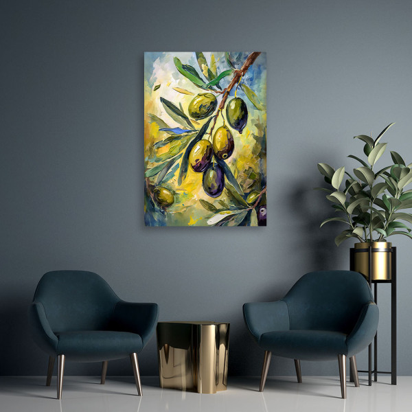 Feeby Obraz, Oliwki akryl ręcznie malowany 40x60