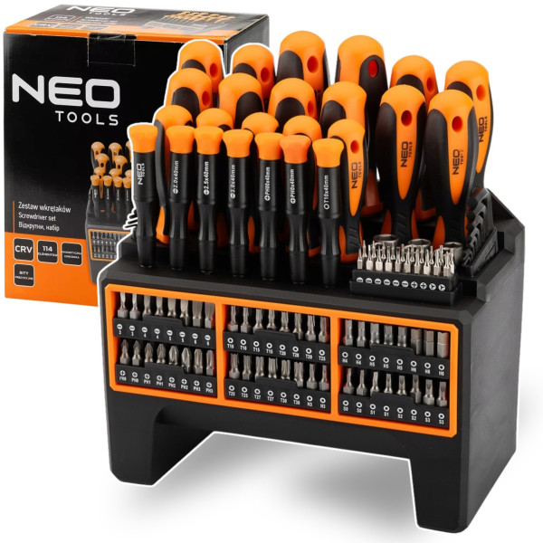 Zestaw wkrętaków śrubokrętów 114 el. NEO TOOLS