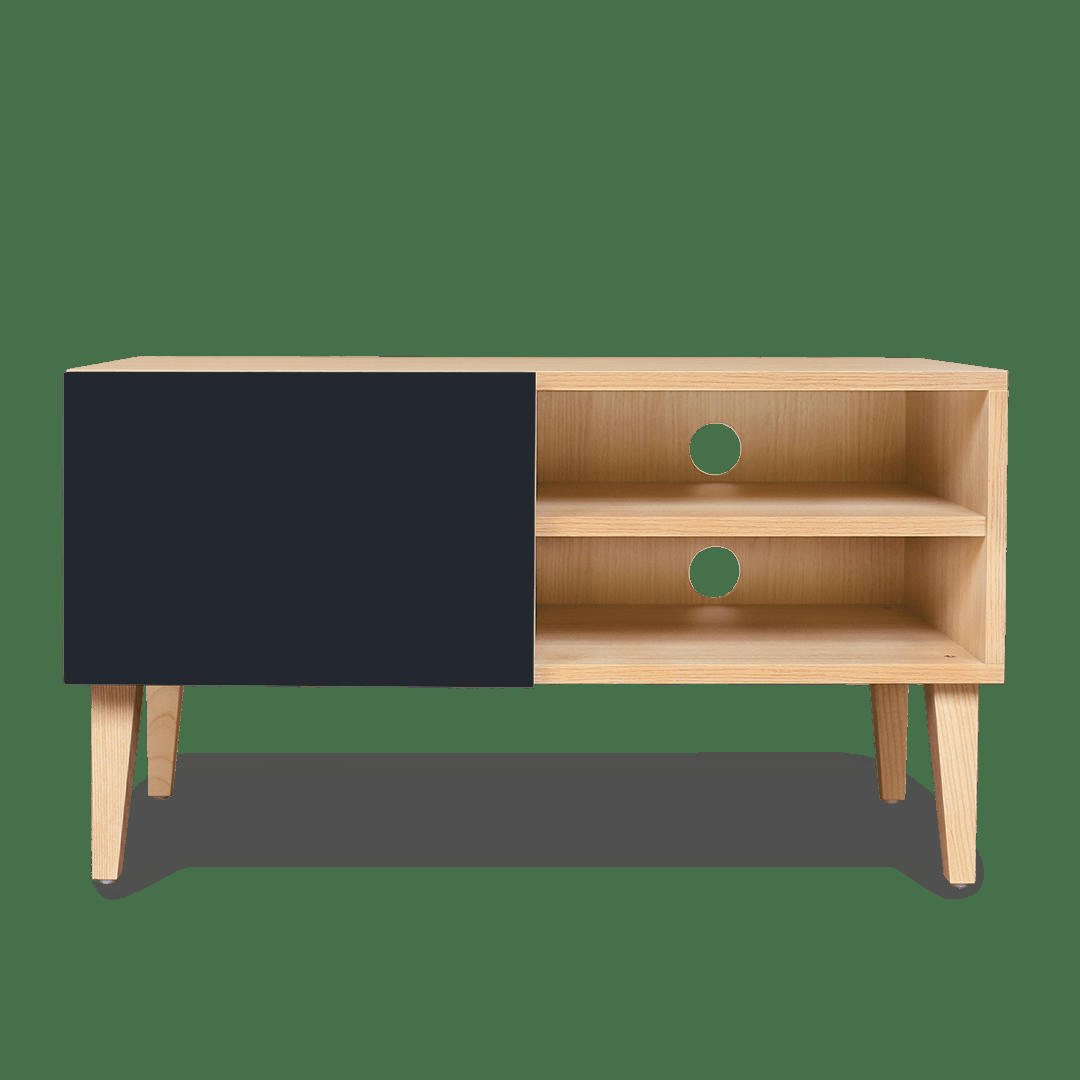 MIKE - Petit meuble TV en gris enthracite, 2 portes – 50*90*40