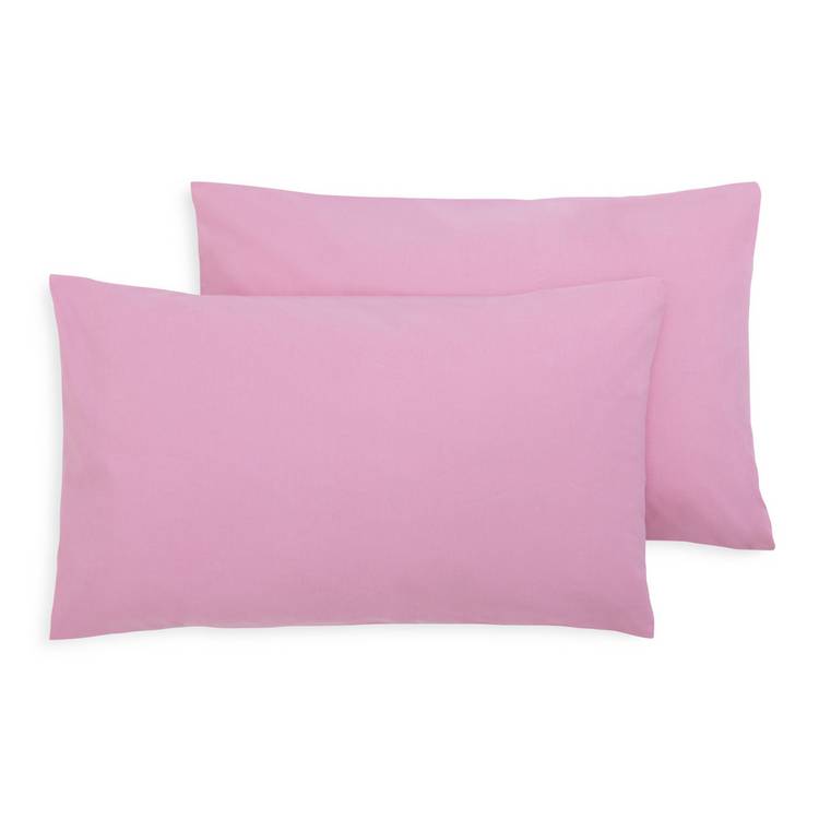 Habitat Polycotton Standard Pillowcase Pair - Pink