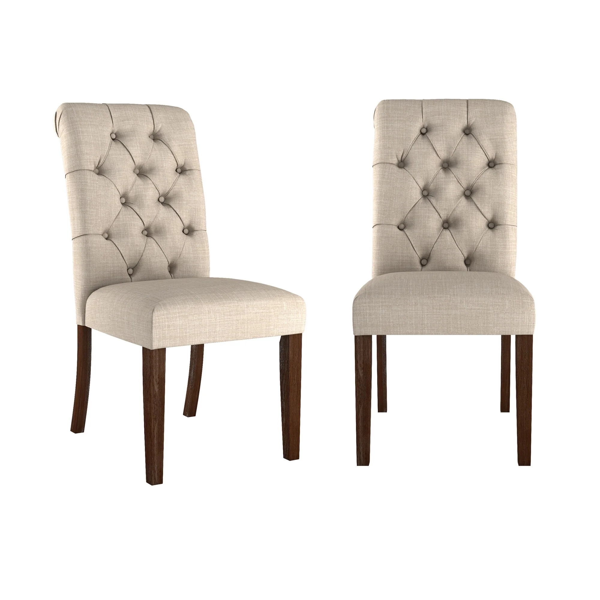 Krakova Tufted Rolled Back Parsons Chairs (Set of 2) - Chair