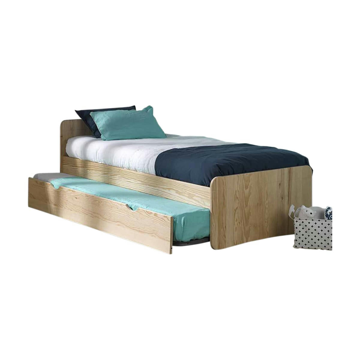 SPIKE - Lit gigogne 90x200 cm bois massif