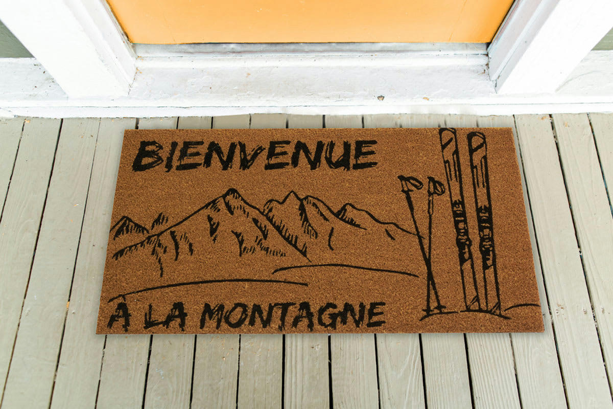 - Paillasson coco intérieur extérieur 75 x 45 cm bienvenue à la montagne