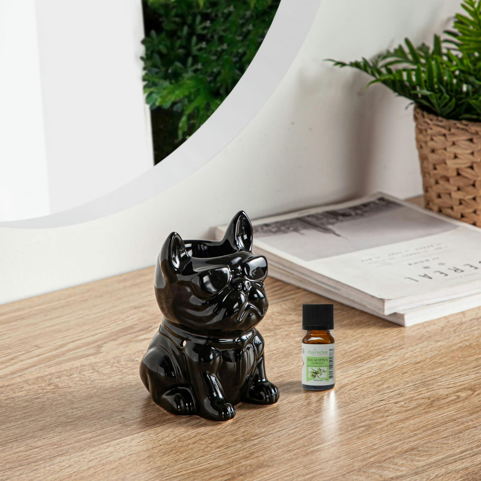 CERAMY - Brûle parfum boubou en céramique laquée noire - H15,5cm