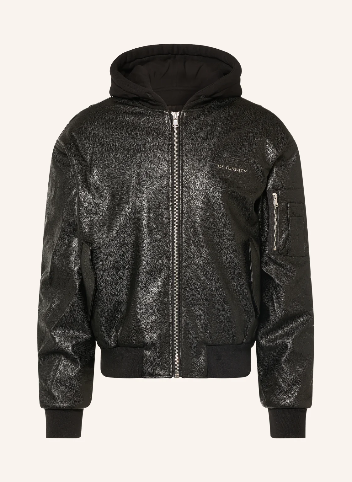 RETERNITY Blouson METROPOLITAIN in Lederoptik mit Blende