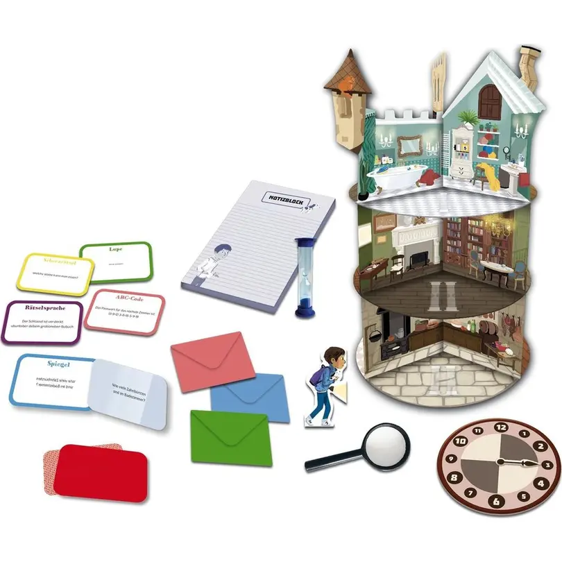 Kinderspiel Set bestehend aus verschiedenen Artikeln Die drei ???, Escape Room