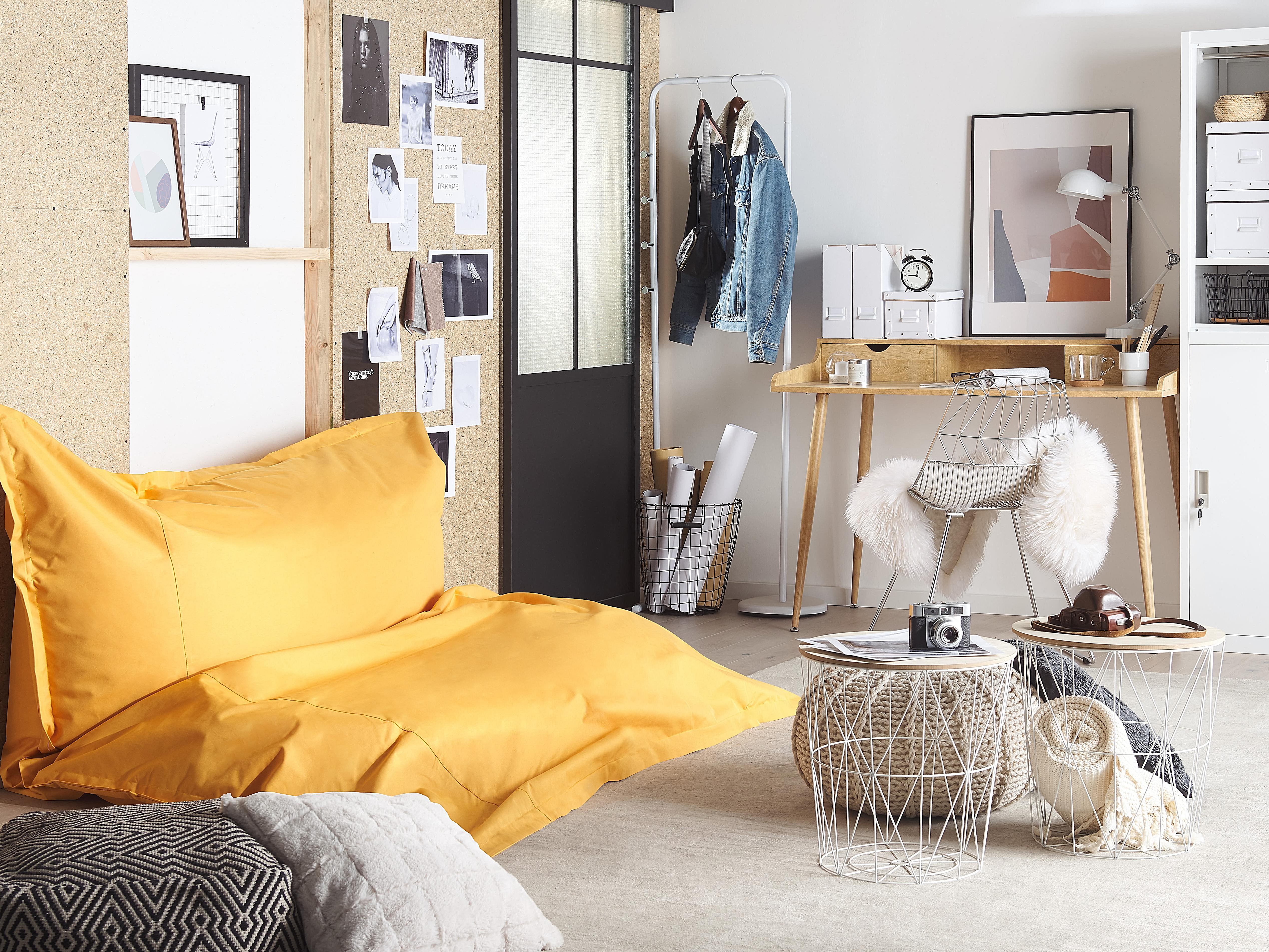 Bean Bag 600 L FUZZY 180 cm 230 cm Yellow