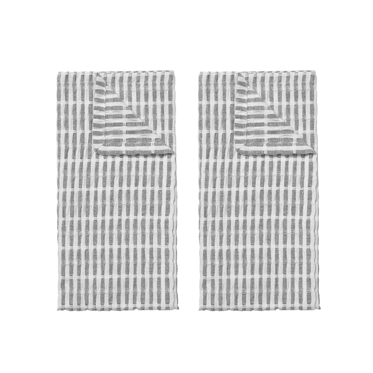Broste Copenhagen - Folke Geschirrtuch 50 x 70 cm, schwarz / natur (2er-Set)
