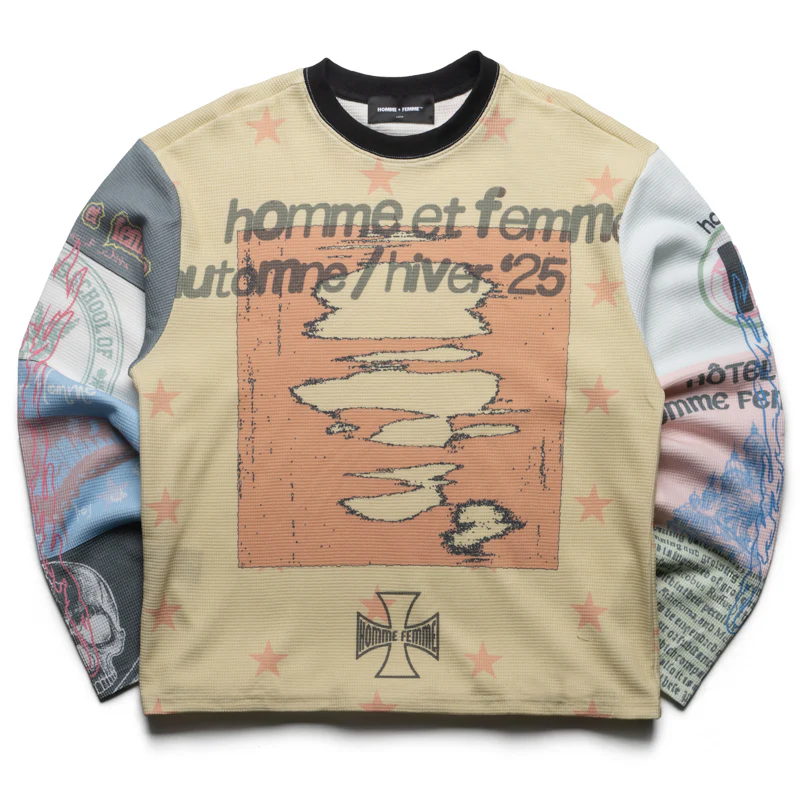 Homme Femme Peyote Thermal L/S Tee - Yellow