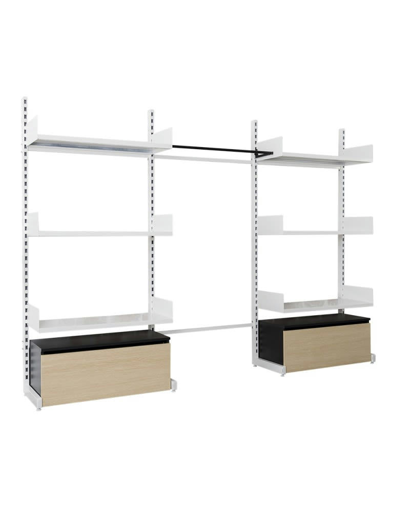 MOK - Mobilier de rangement autoportant sans fixation en métal blanc robuste