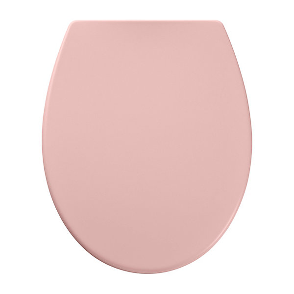 Abattant WC GoodHome Diani coloris rose en duraplast avec frein de chute