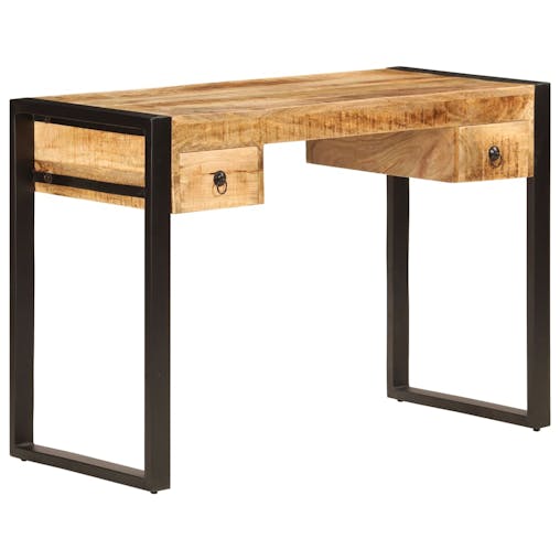 NNEVL Desk with 2 Drawers 110x50x77 cm Solid Mango Wood