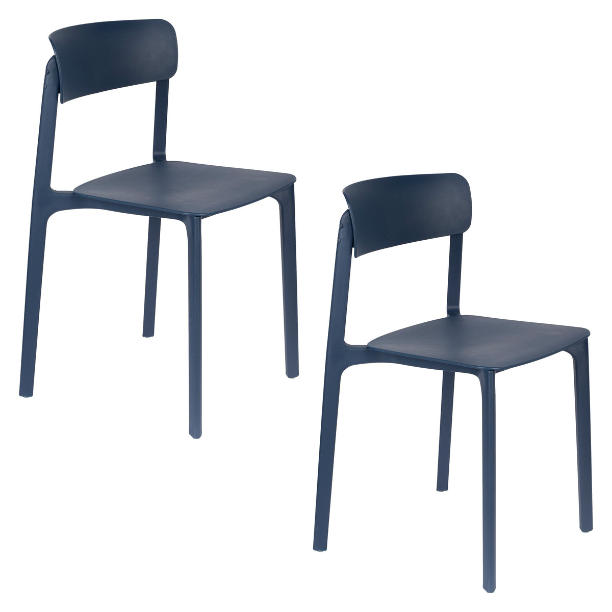 Housecraft Living Clive Tuinstoel/ Eetkamerstoelen Donkerblauw - Set van 4