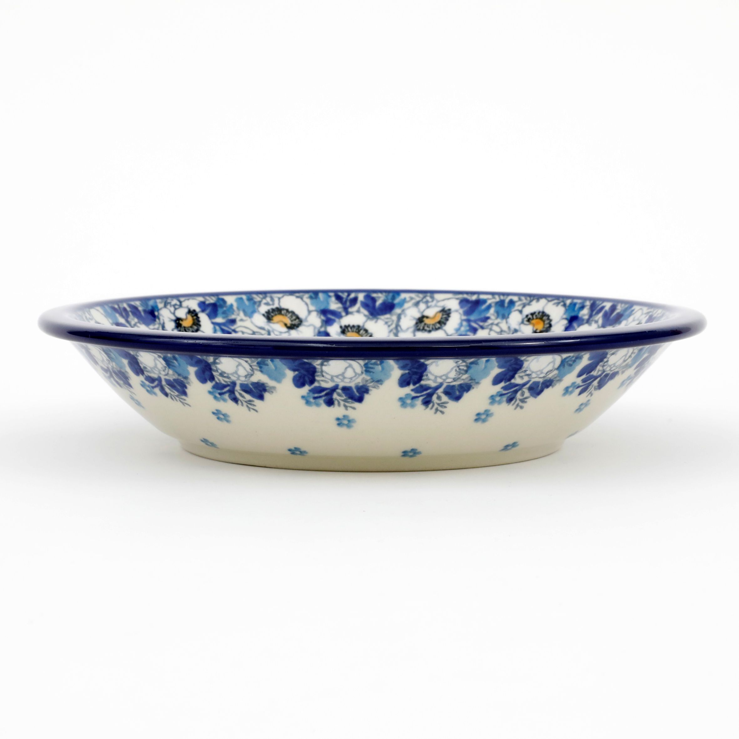 Talerz ceramiczny, głęboki 026 21,5 cm2222X Biało-niebieskie anemony