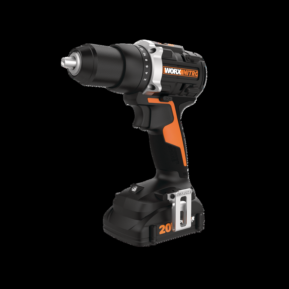 WORX WX102L 20V Nitro Power Share Brushless Cordless Drill/Driver with Battery & Charger, 1/2-in