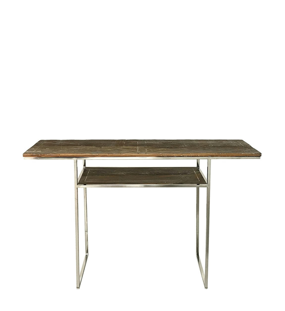 - Console bois marron et inox L 120 cm