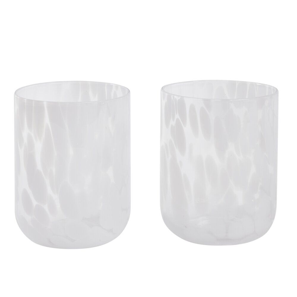 Verre soufflé x2 motif tacheté 500ml (2 modèles)