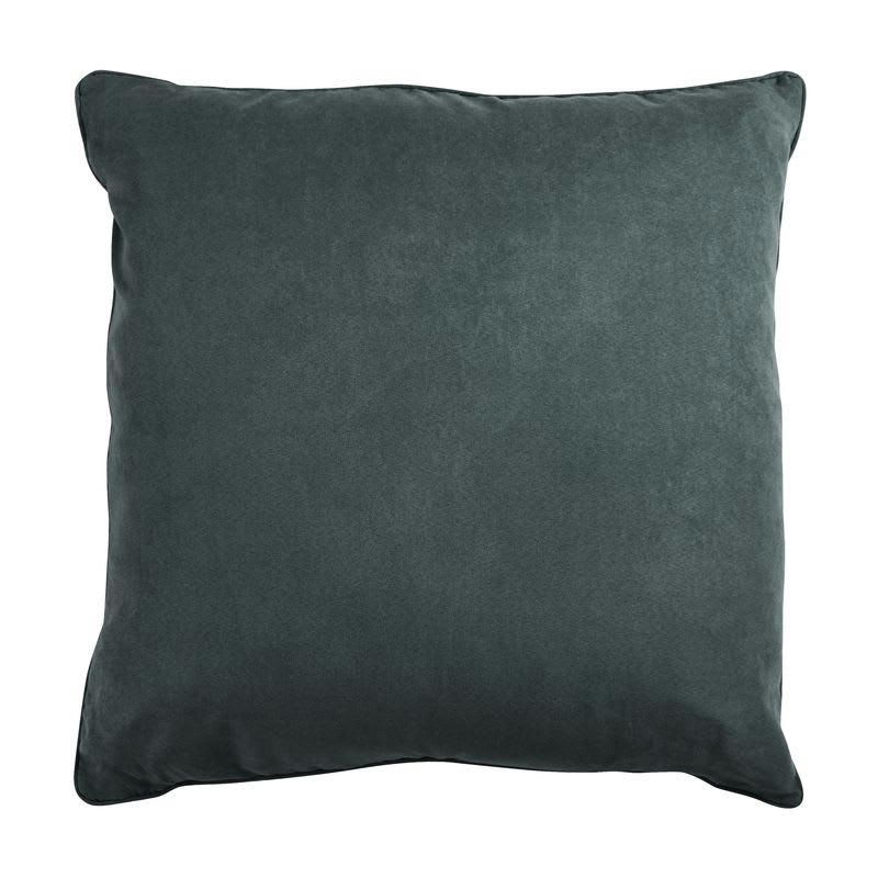 SUEDEN - Coussin de sol en suédine gris carbone 70x70