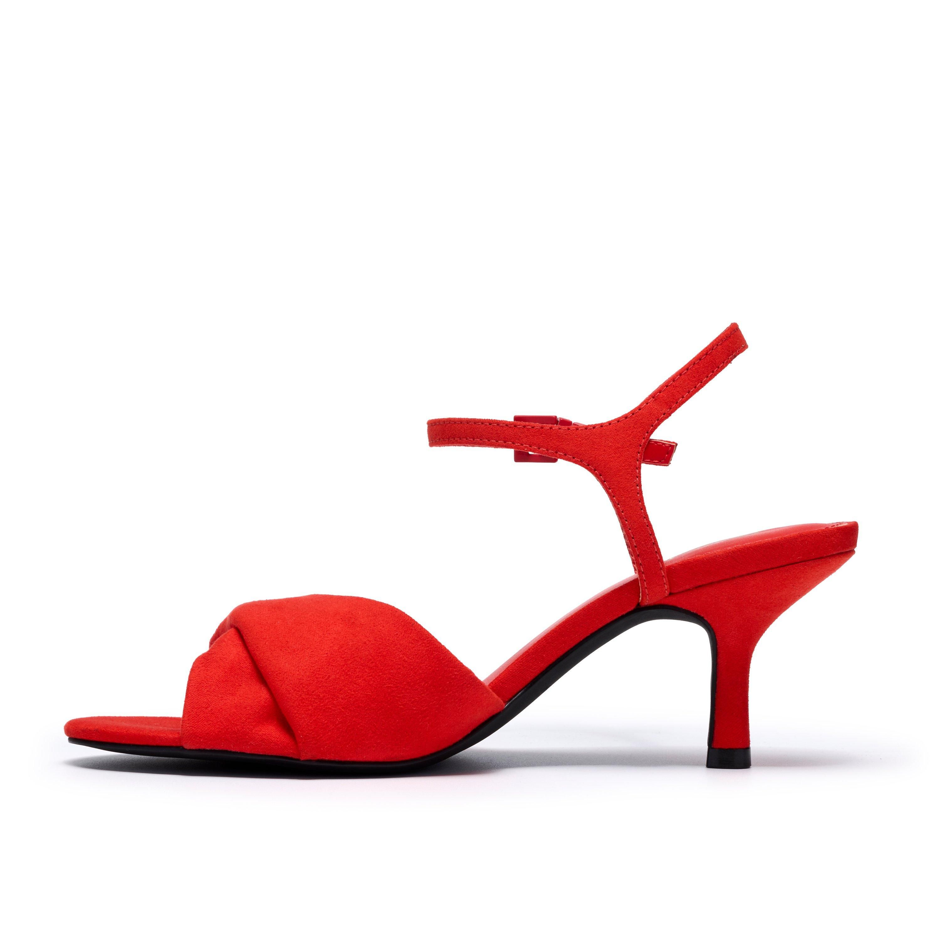 Clarks Chara Soft Red Heeled Sandals