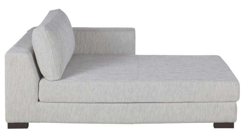 Terence - Méridienne gauche pour canapé modulable en textile recyclé gris clair chiné