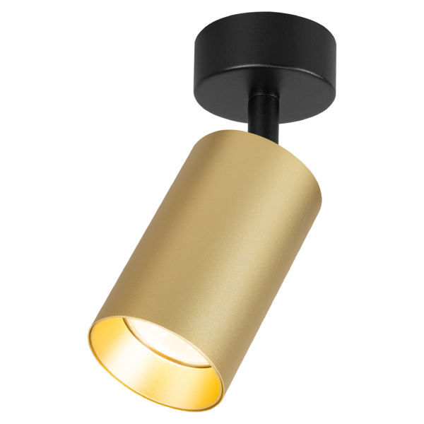 Kinkiet sufitowy spot Pipe złoty czarny regulowany GU10 10W LED IP20