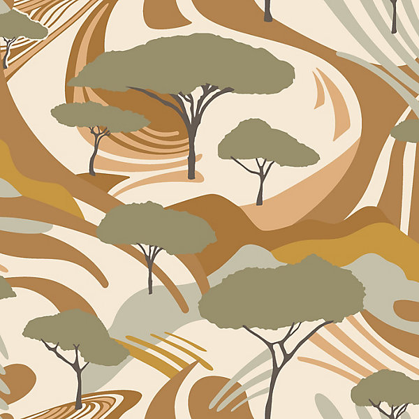 Papier peint vinyle intissé Bensimon savana beige L.1005 x l.53cm Lutèce