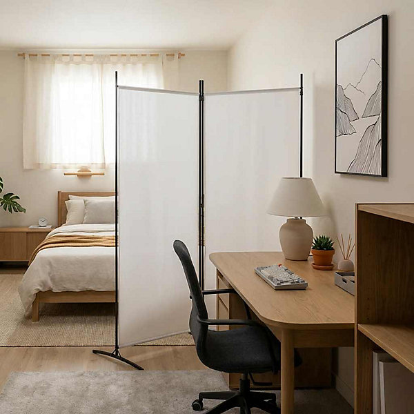 Cloison de séparation 2 panneaux Blanc 175x180 cm Tissu vidaXL