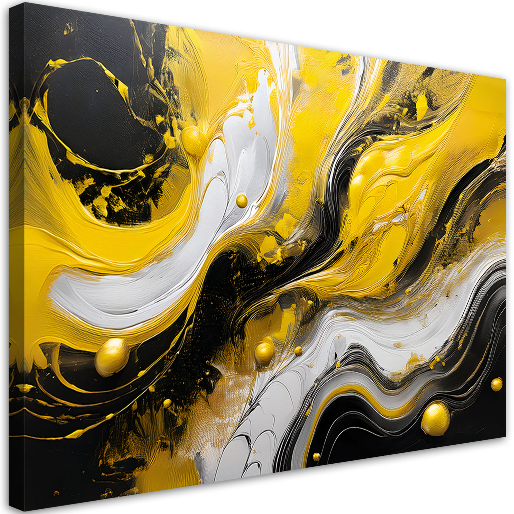 Feeby Obraz na płótnie, Żółto Czarna Abstrakcja Tekstura Loft 60x40