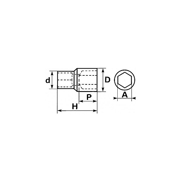 Douille 1/4'' longue 6 pans 13mm - SAM OUTILLAGE - RHL-13