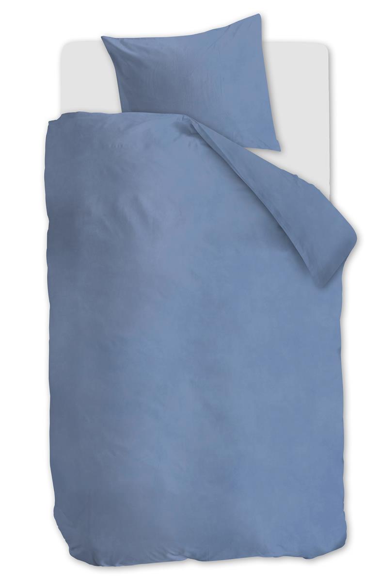 At Home by Beddinghouse Tender dekbedovertrek - Eenpersoons - 140x200/220 cm - Mid Blue