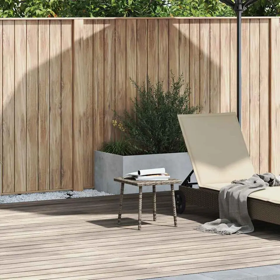 vidaXL - Tuin Salontafel - Grijs - Poly rattan - 40 x 40 x 37 cm