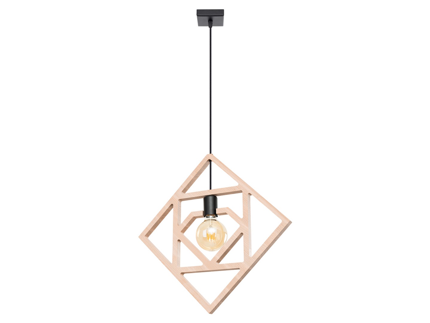 Lampa wisząca Caro drewniana brązowa