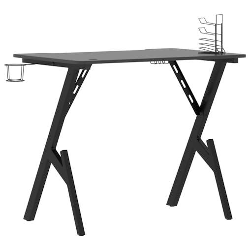 NNEVL Gaming Desk with Y Shape Legs Black 90x60x75 cm